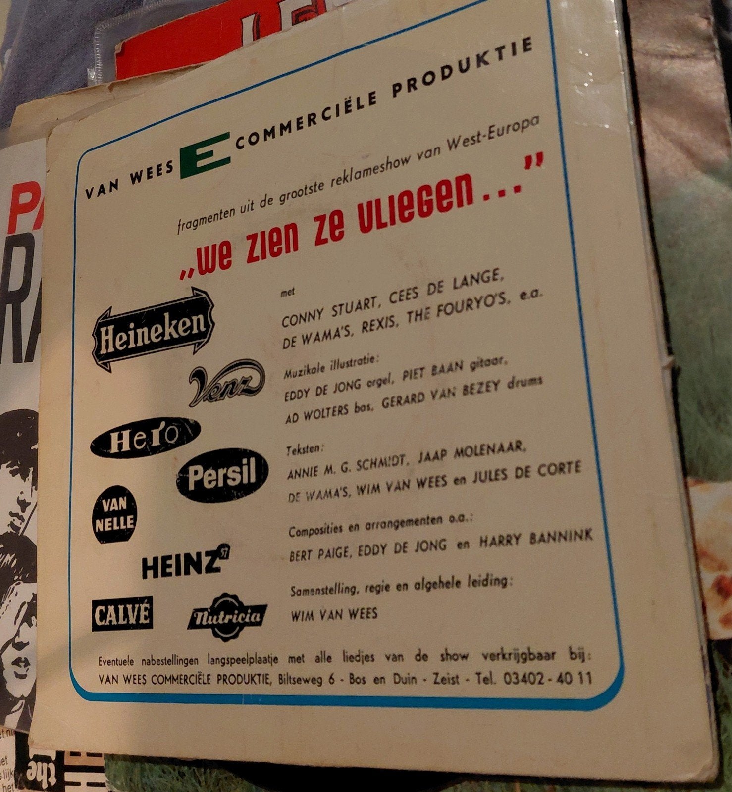 Wim van Wees - We Zien Ze Vliegen EP (1966) the fouryo's, Cd's en Dvd's, Gebruikt, Overige genres, 7 inch, Ophalen of Verzenden