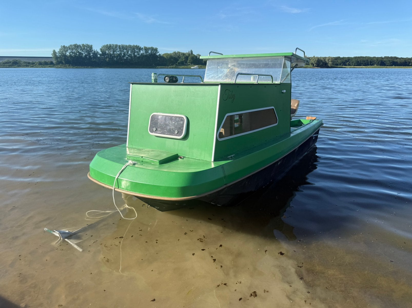 Unieke kajuitboot, visboot, karperboot, tourboot met trailer, Ophalen of Verzenden, Gebruikt