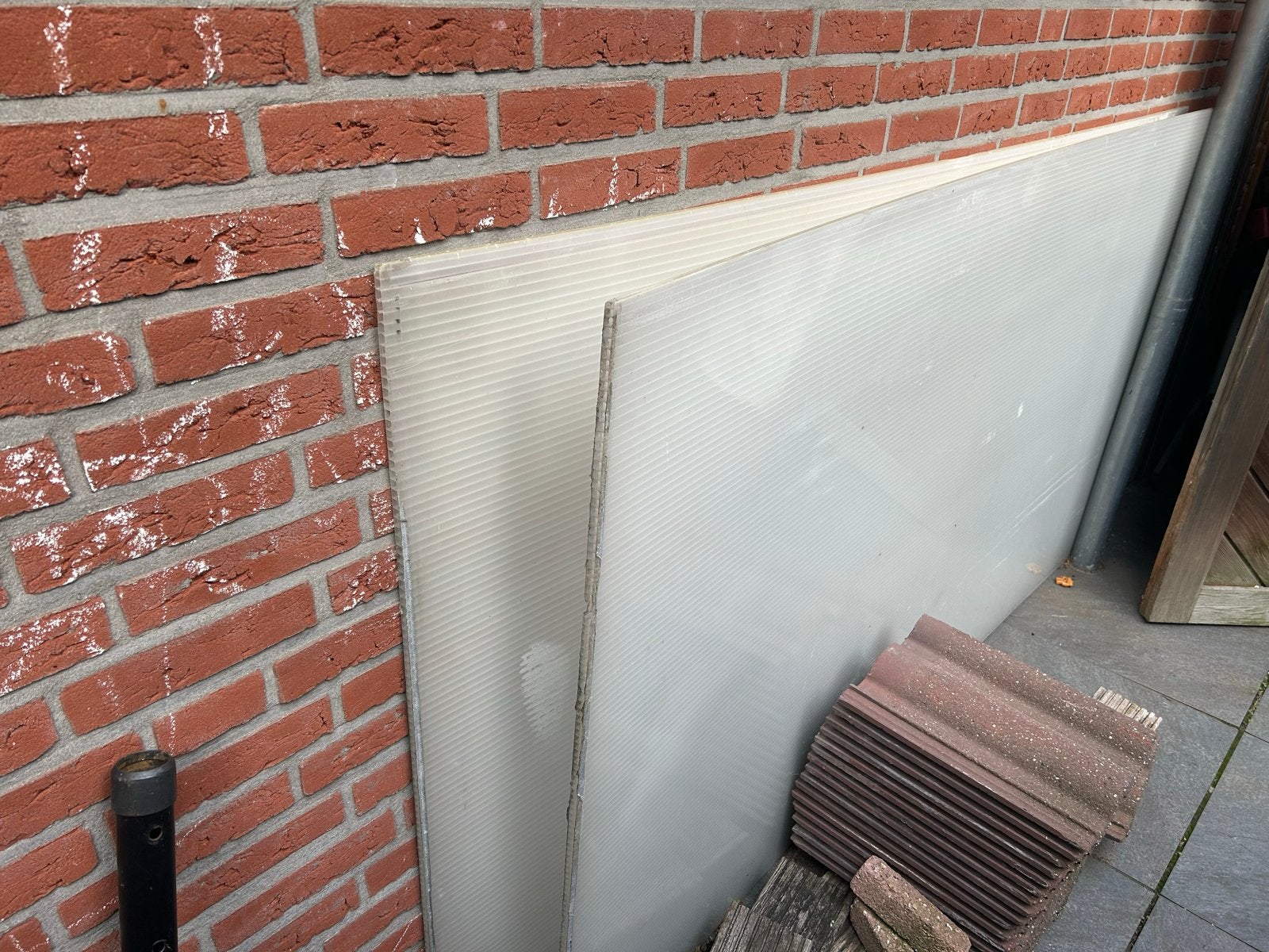 Plastic platen voor afdak of overkapping (225x125x1 cm), Doe-het-zelf en Verbouw, Ophalen, Gebruikt, Overige materialen, Minder dan 20 mm