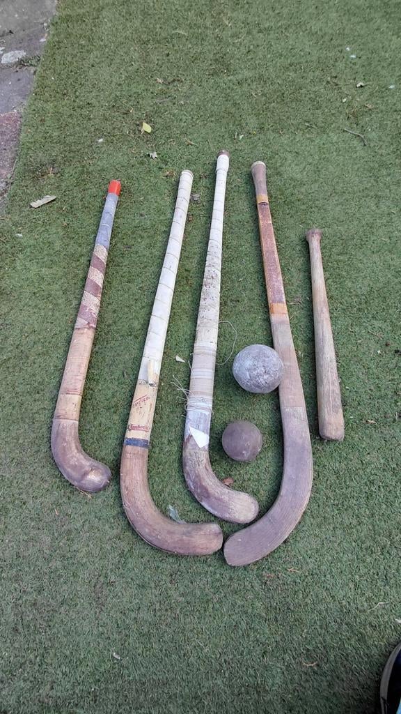 Vintage  50/60 jarenhockeysticks en baseball, Ophalen of Verzenden, Gebruikt, Bal