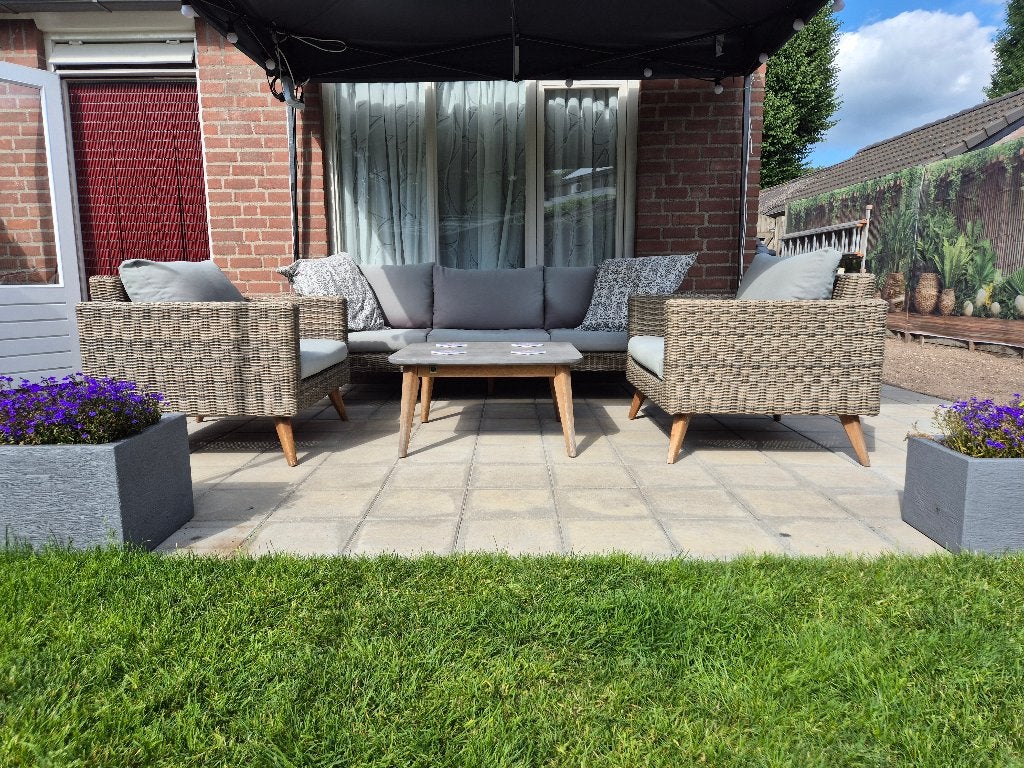 Complete tuin/Lounge set te koop, Ophalen, 5 zitplaatsen, Kunststof, Gebruikt