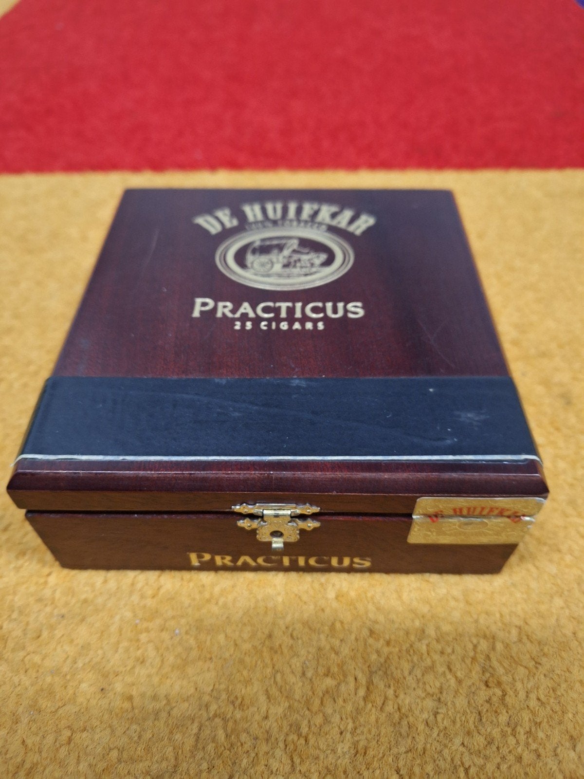 Vintage sigarenkistje 'De Huifkar Practicus 25 Cigars', Ophalen of Verzenden, Gebruikt, Tabaksdoos of Verpakking