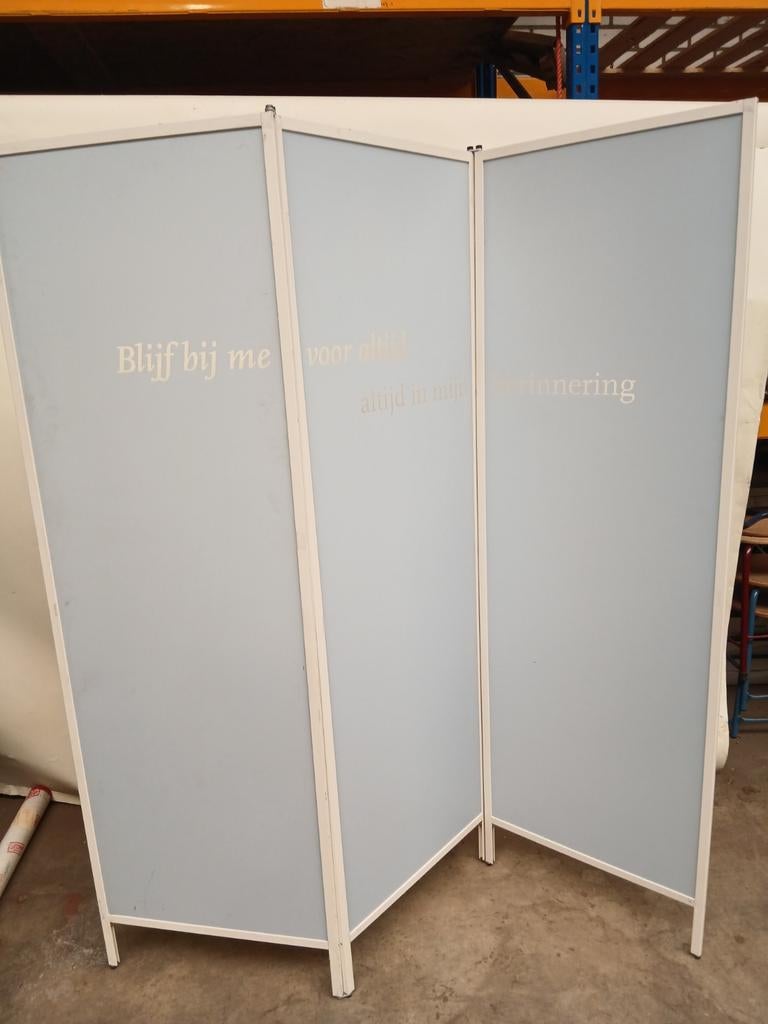 3x Kamerscherm 192x180 cm met tekst, Ophalen