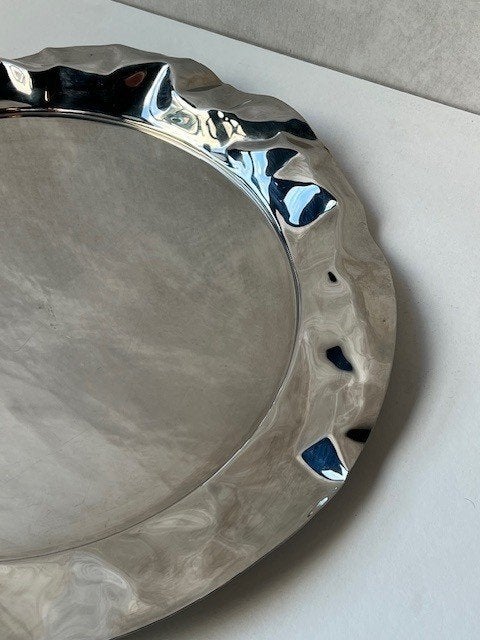 Alessi Foix dienblad Lluís Clotet design 1994 chroom, Gebruikt, ., Rond, Ophalen of Verzenden