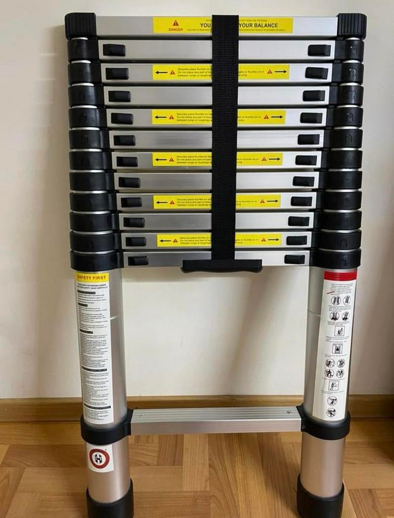 Herzberg 3.8M Telescopische Ladder - Nieuw in Doos, Doe-het-zelf en Verbouw, Nieuw, Ophalen of Verzenden, Ladder, Opvouwbaar of Inschuifbaar