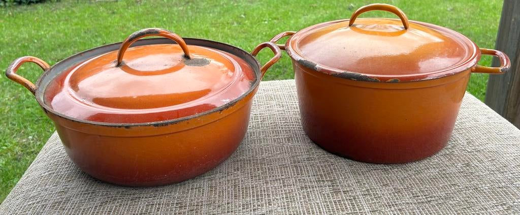 Gietijzeren pannen, Huis en Inrichting, Keuken | Potten en Pannen, Ophalen, Gebruikt, Gietijzer, Pannenset