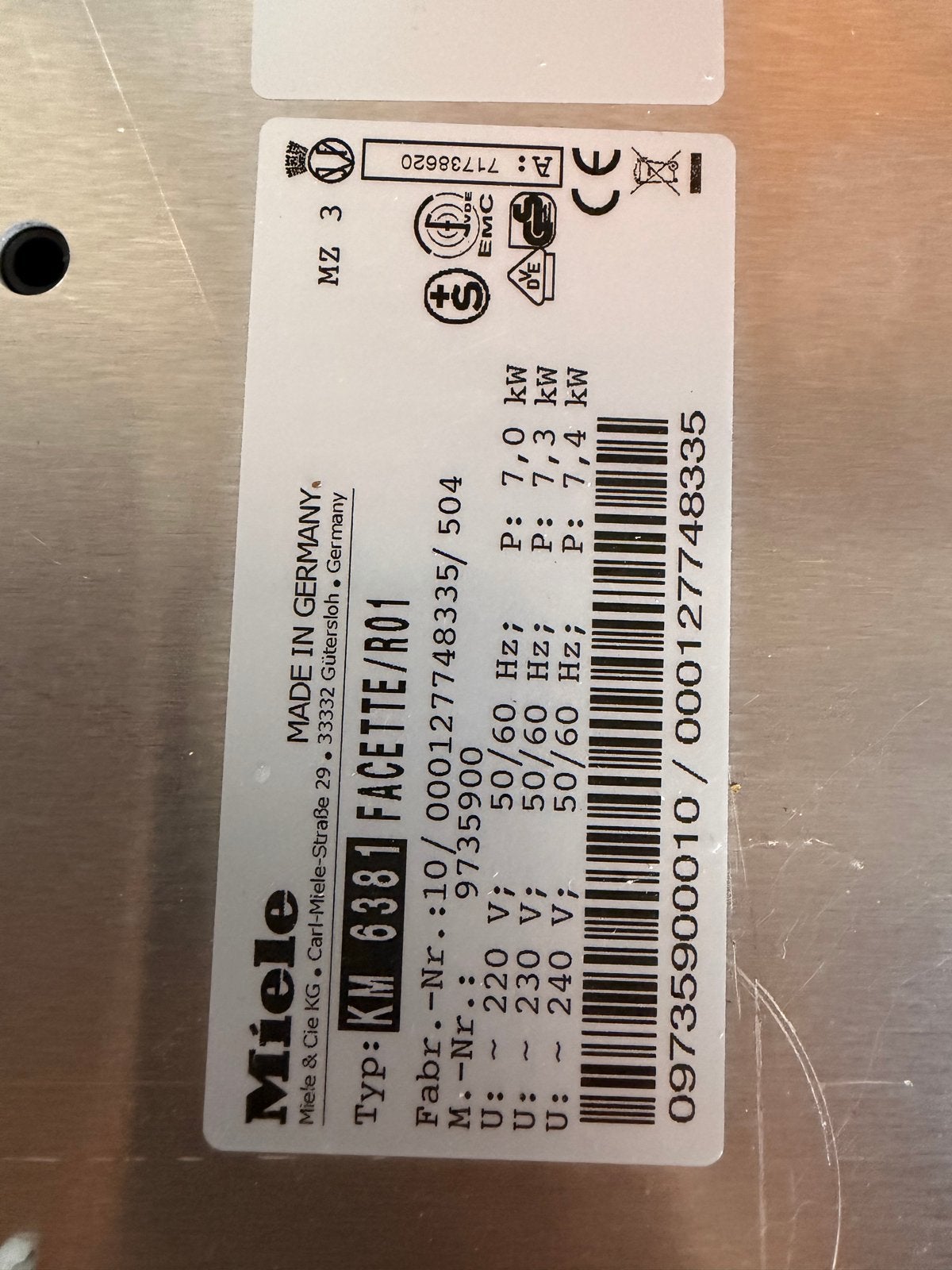 Miele KM 6381 Inductiekookplaat - Nieuw, Ophalen, 4 kookzones, Zo goed als nieuw, Inbouw