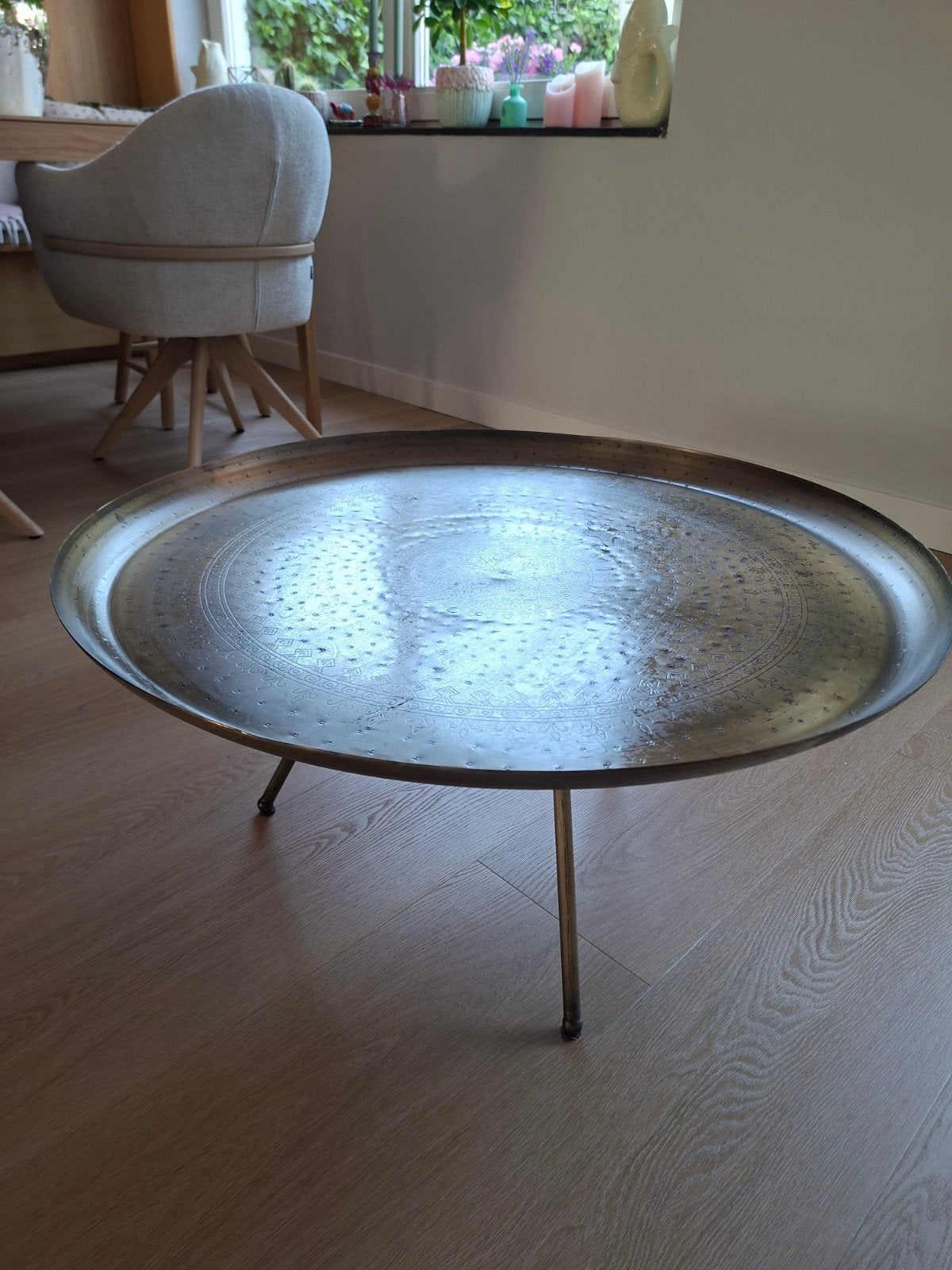 Salontafel rond, 40cm hoog, 80cm doorsnede, Ophalen, Gebruikt, 50 tot 100 cm, Rond