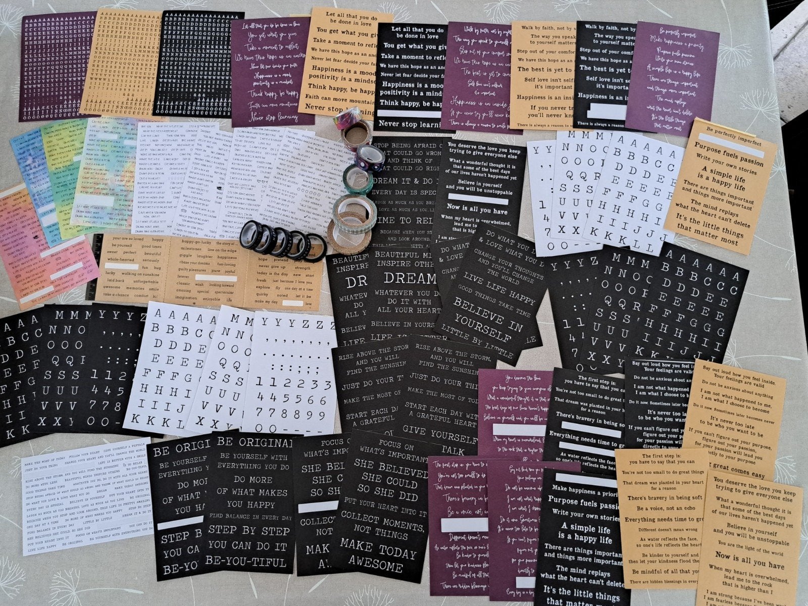 JOURNAL SET STICKERS TEKSTEN WASHI TAPE KEEPSAKE PLANNER, Ophalen of Verzenden, Zo goed als nieuw, Versiering of Embellishment