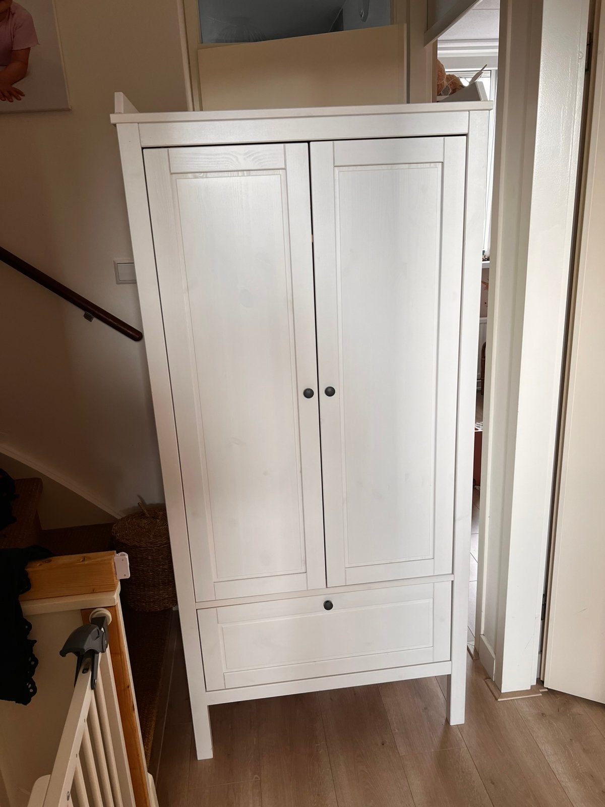 Ikea kinder kledingkast wit, Ophalen, Gebruikt, Kast, 50 tot 70 cm