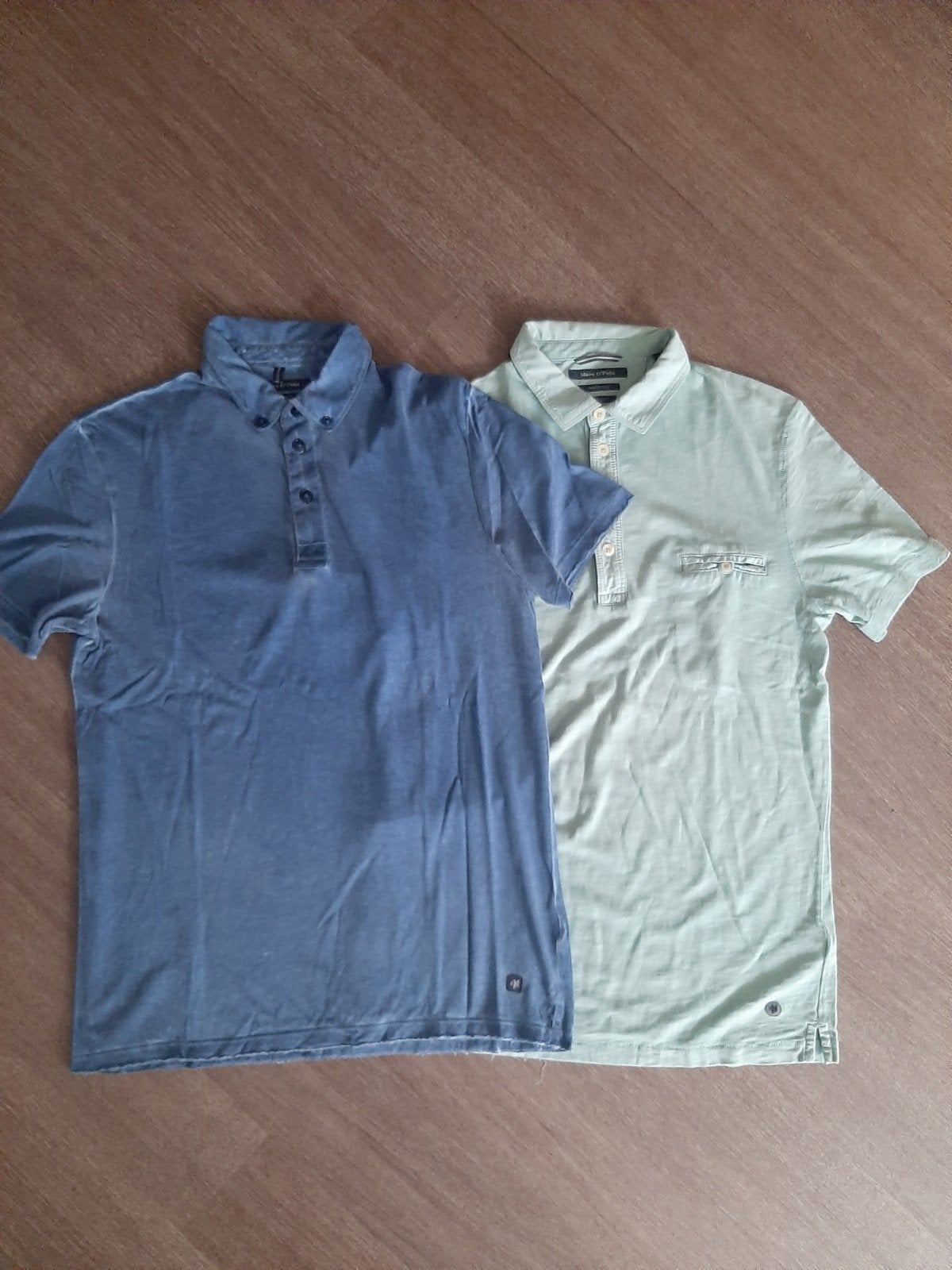 2x Marc O'Polo Polo Shirts - Maat M blauw en groen, Ophalen of Verzenden, Marc O'Polo, Gedragen, Maat 48/50 (M)
