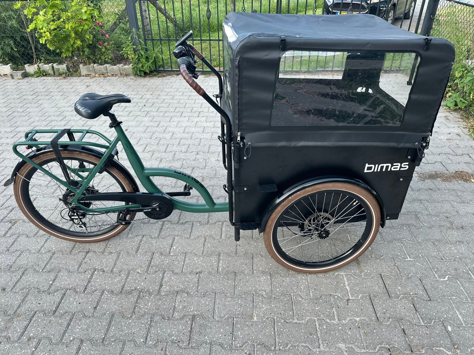 Bimas bakfiets te koop, Ophalen, 4 kinderen of meer, Huif, Zo goed als nieuw