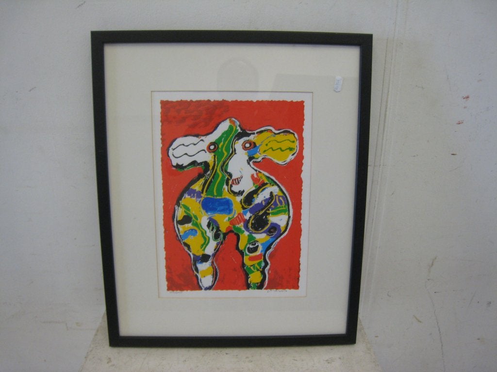 Zeefdruk van Peter Diem (365/4000), 48x58, Bonte Koe