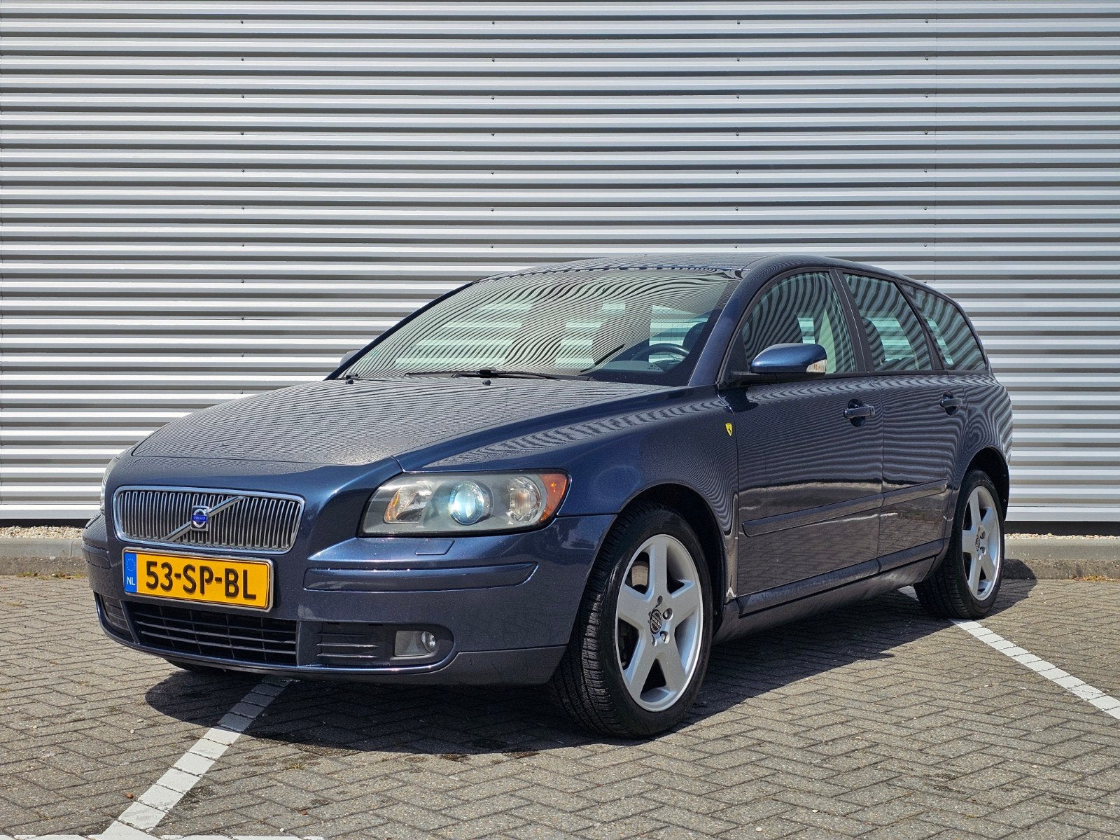 Volvo V50 2.5 T5 AWD 2006|Trekhaak|Xenon|Airco|100%Onderhoud, Auto's, Stof, Zwart, 700 kg, Blauw