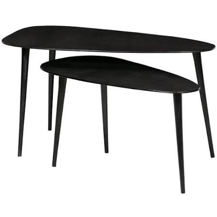 Woood Triangle Salontafel Set Zwart Nikkel, Huis en Inrichting, Tafels | Salontafels, Ophalen, Minder dan 50 cm, 50 tot 100 cm