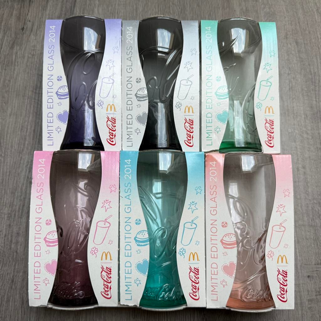 Coca cola glazen set mcdonalds 2014, Verzamelen, Glas en Borrelglaasjes, Ophalen, Nieuw, Frisdrankglas