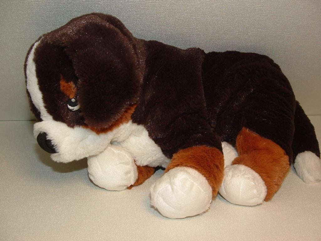 IKEA HOND HOPPIG PLUCHE DONKERBRUIN/BRUIN MET WITTE, Kinderen en Baby's, Speelgoed | Knuffels en Pluche, Ophalen of Verzenden