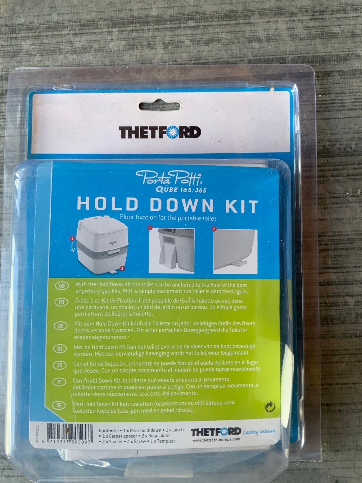 Thetford Porta Potti Qube 165/365 Hold Down Kit, Caravans en Kamperen, Ophalen of Verzenden, Nieuw