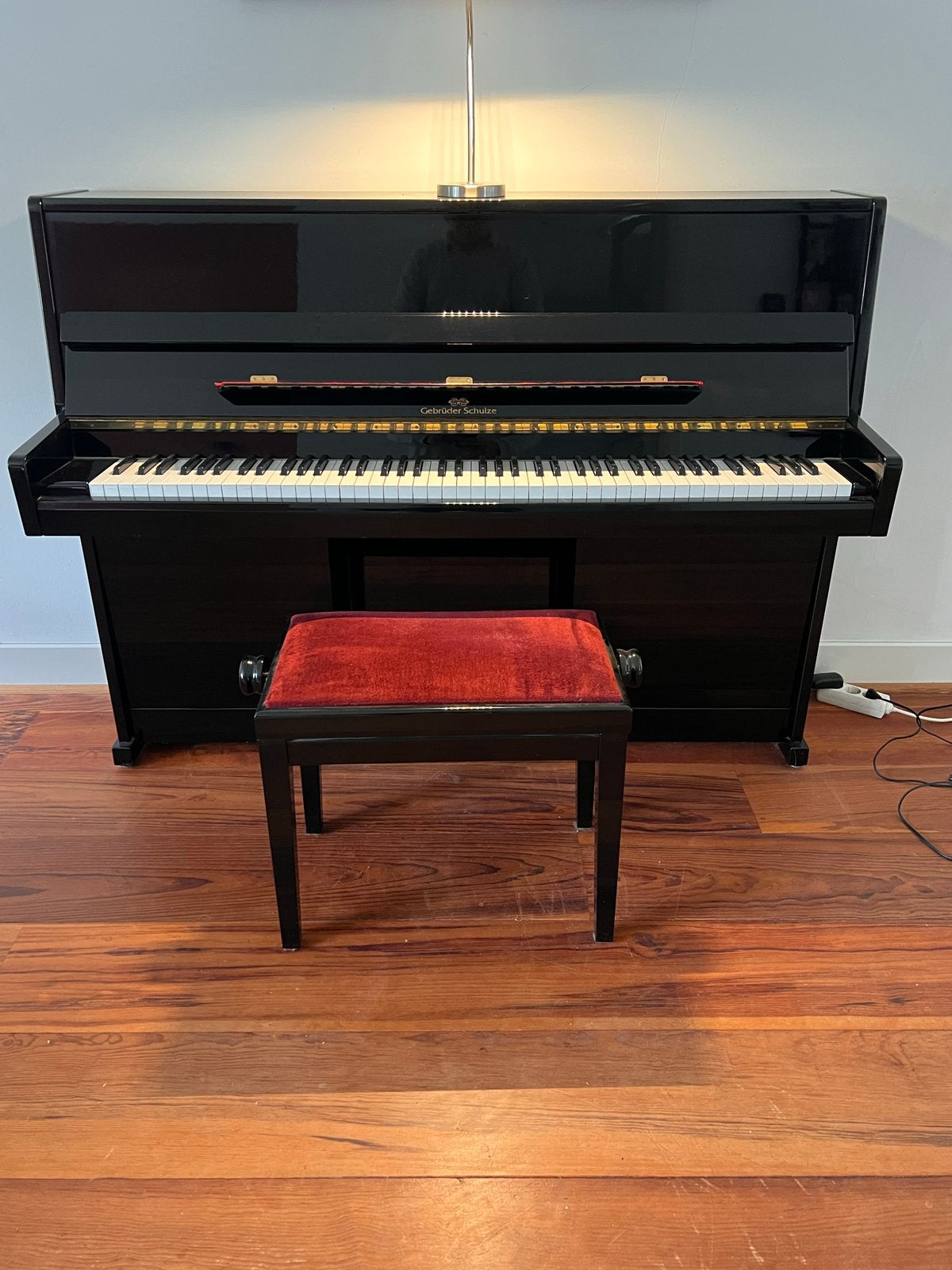 Gebrueder Schulze Piano - Zwart Hoogglans met Kruk, Ophalen, Gebruikt, Zwart, Piano