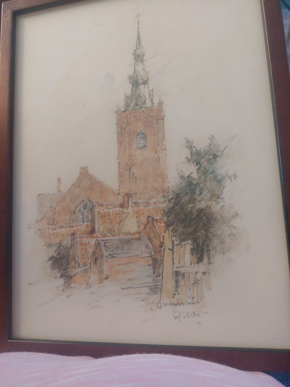 Originele aquarel, Ophalen of Verzenden