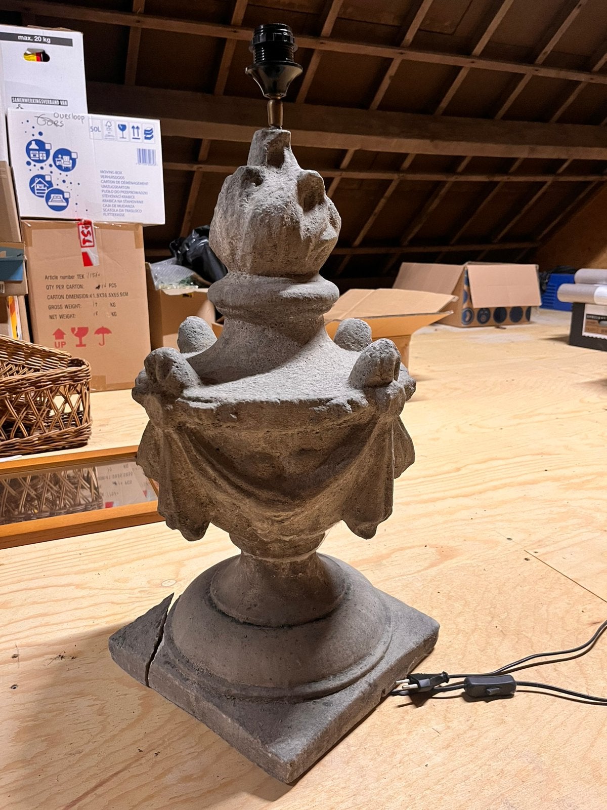 Lampenvoet beton, Huis en Inrichting, Ophalen, Overige typen, Zo goed als nieuw, Overige materialen