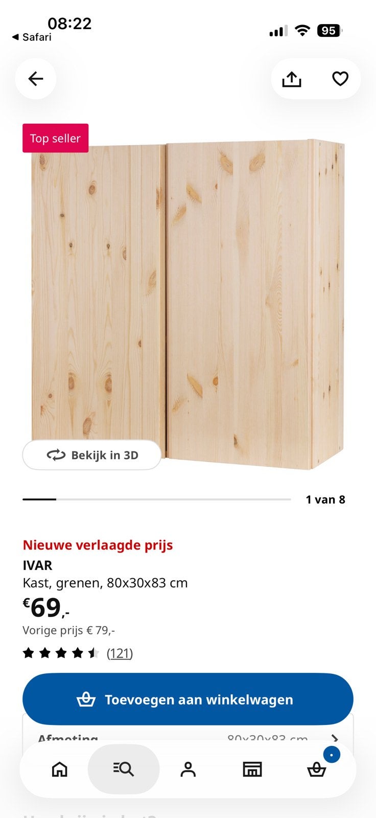 3 x ivar kast aan elkaar omhoog, Ophalen, Zo goed als nieuw, 25 tot 50 cm, Minder dan 100 cm