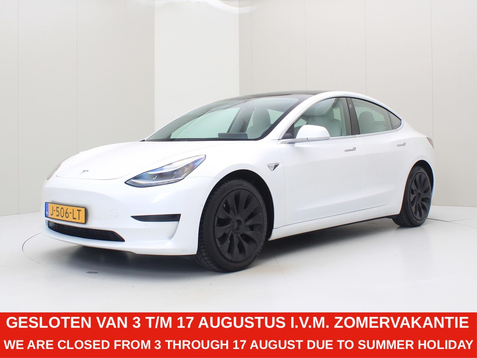 Tesla Model 3 Standard RWD Plus 85% SoH [ WIT LEDER+AUTOPILO, Automaat, Gebruikt, Wit, Origineel Nederlands