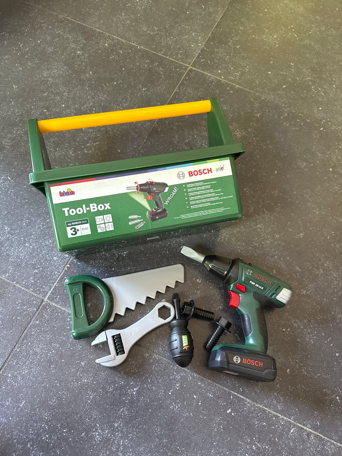 Bosch Mini Tool-Box met Boormachine en Gereedschap, Ophalen of Verzenden, Zo goed als nieuw, Bouwen, Met licht