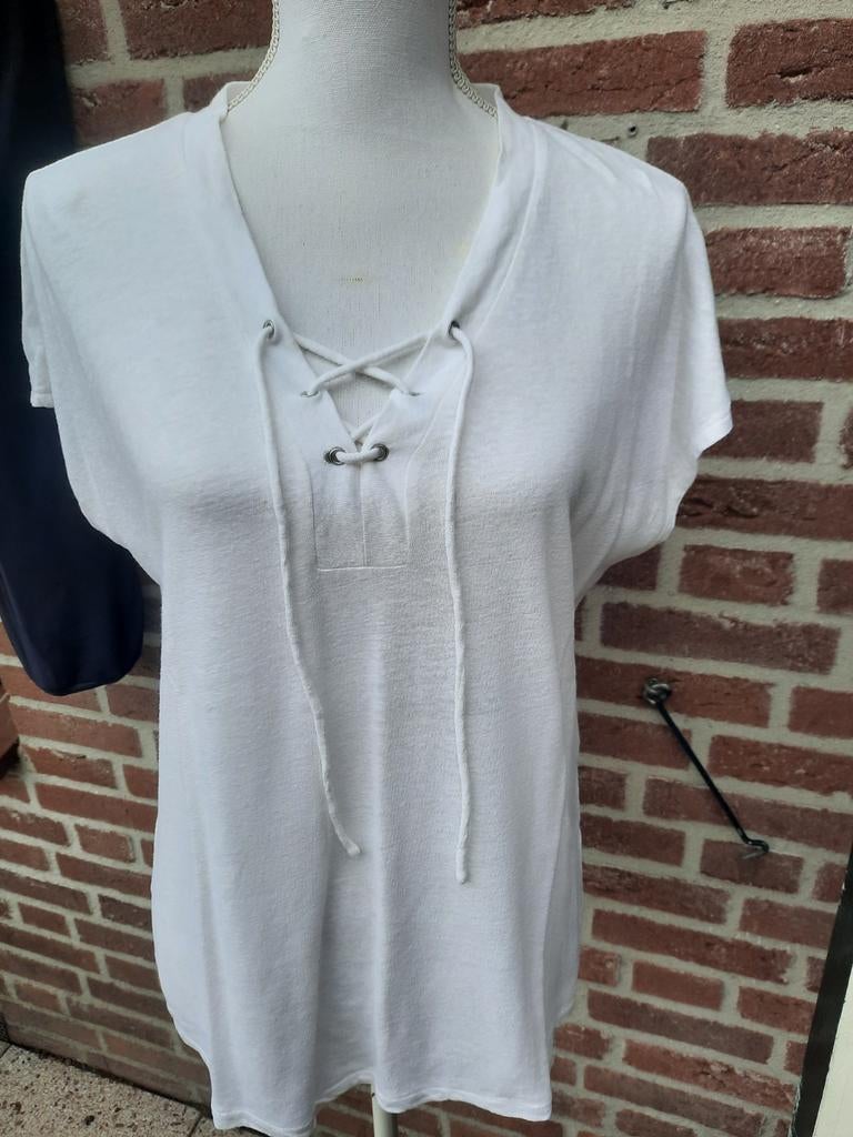 Repeat witte top mt 36-38, Kleding | Dames, Tops, Verzenden, Wit, Zo goed als nieuw, Zonder mouw