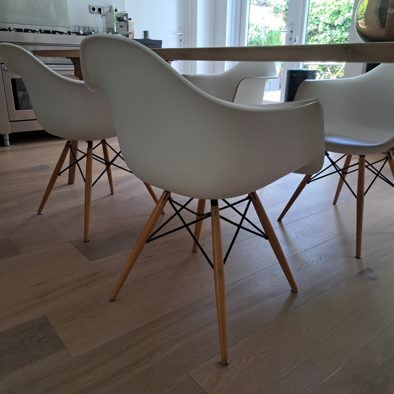 4 Witte Eetkamerstoelen, Ophalen of Verzenden, Zo goed als nieuw, Wit, Hout