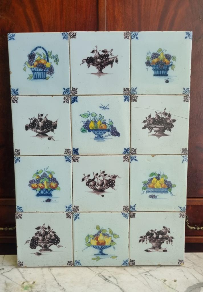 Vintage handbeschilderde tegeltableau (Makkum), Ophalen