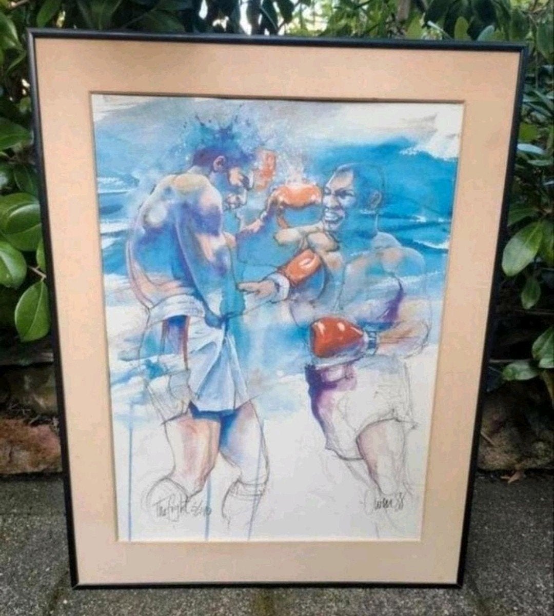 Ortho Owen "The Fight" Gesigneerd 57x72 cm.
Met certificaat., Ophalen of Verzenden