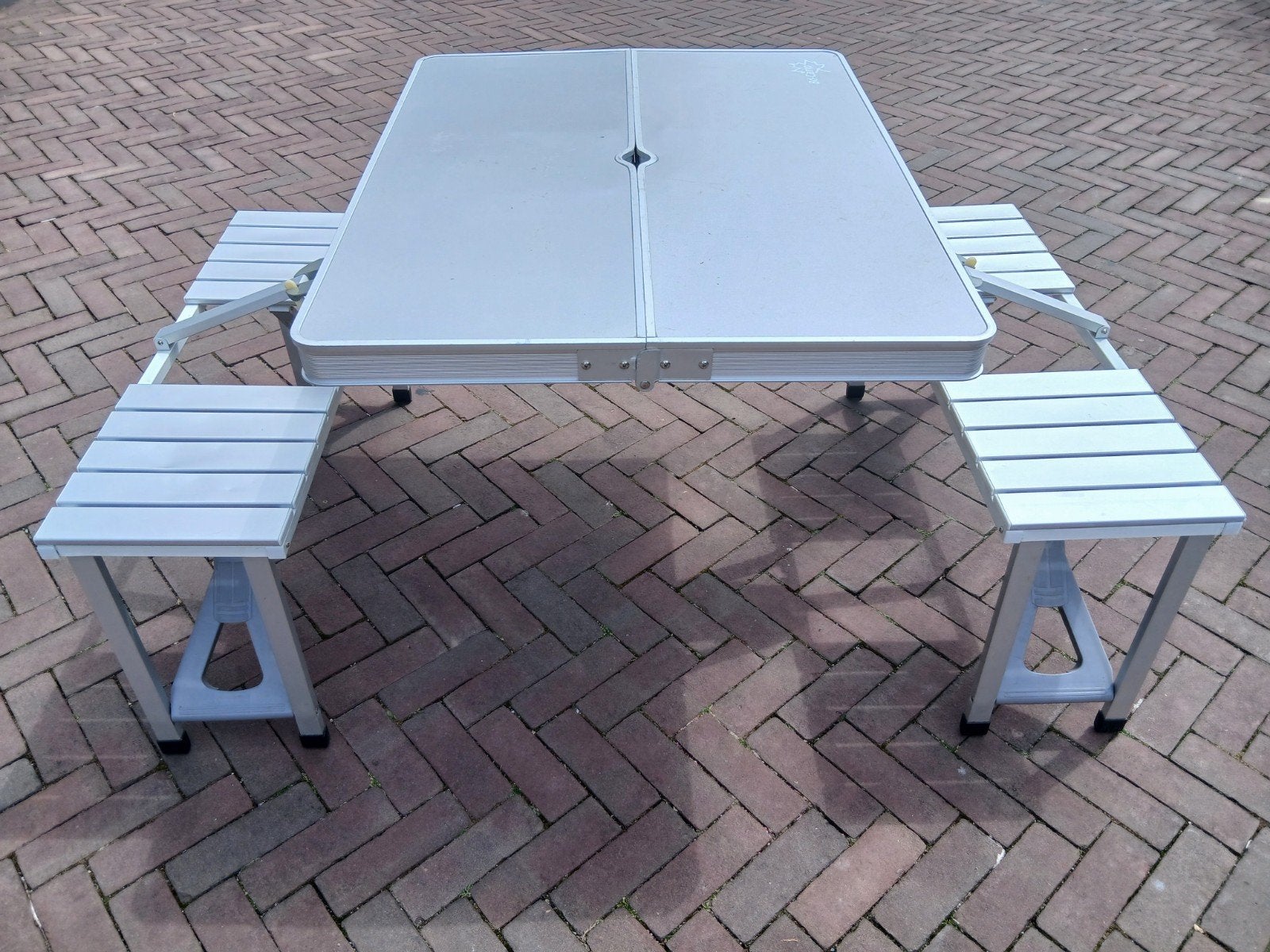 Bo-Camp Opvouwbare Campingtafel met Bankjes, Ophalen of Verzenden, Gebruikt, Campingtafel