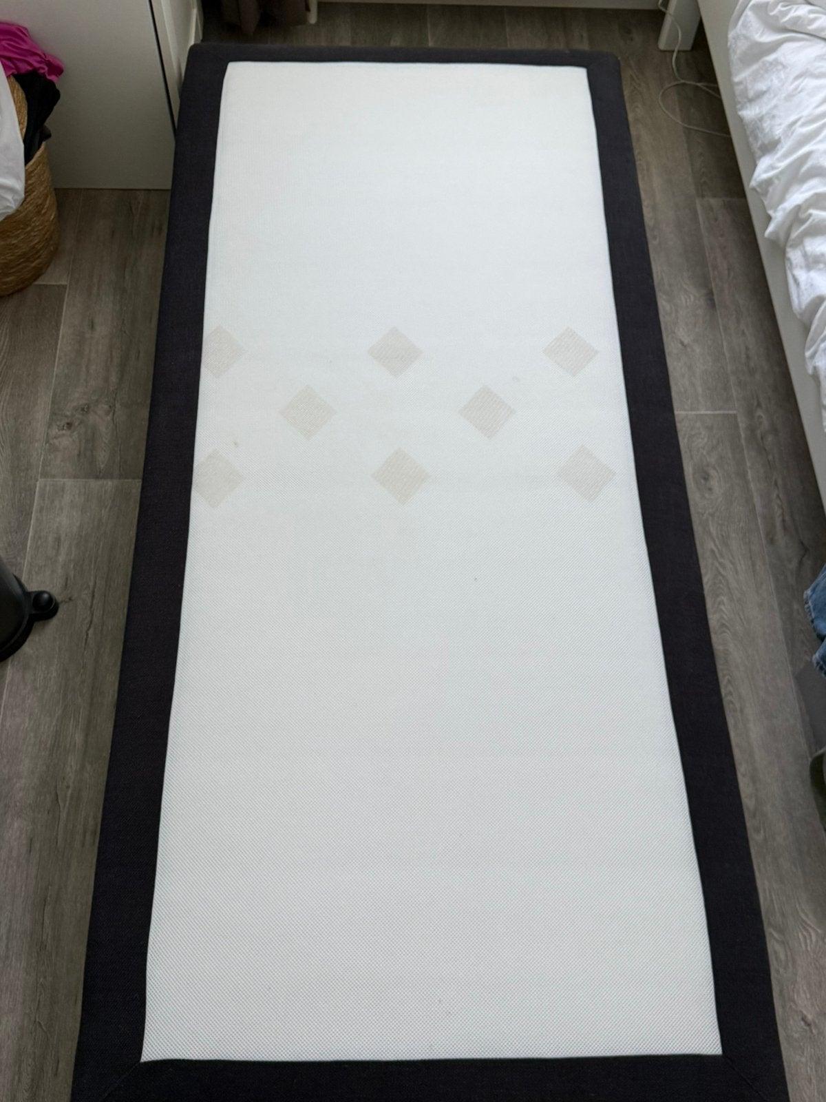 Stevige, nog prima boxspring 1 persoon, Ophalen, Strak, Gebruikt, 90 cm