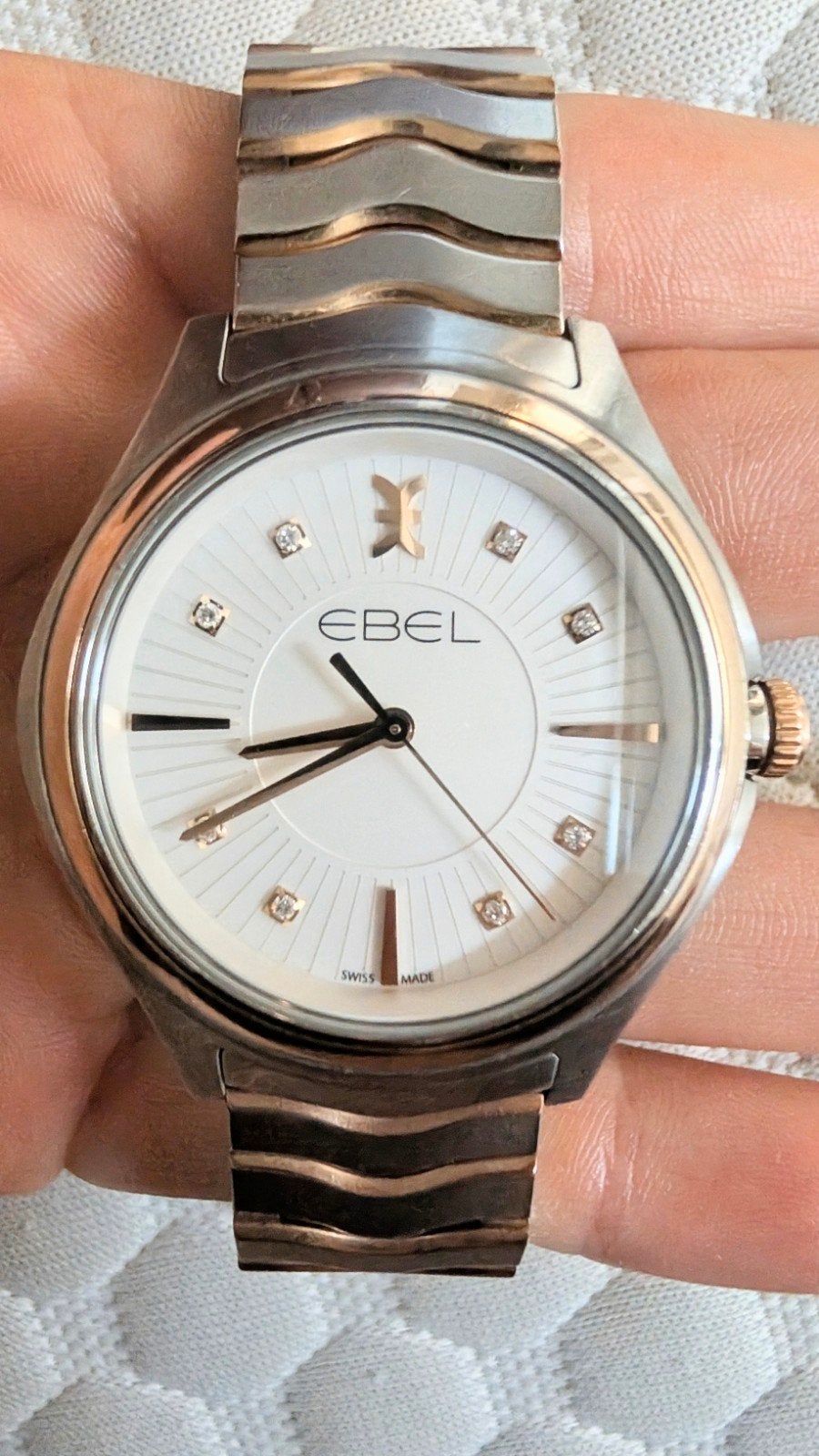 Ebel Quartz Dames Horloge 35mm - Rosé Zilver Gekleurd, Overige merken, Staal, Staal, Polshorloge