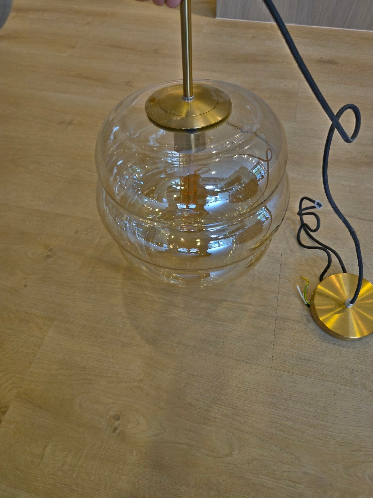 Retro gouden rookglazen ovale hanglamp Light & Living Misty, Huis en Inrichting, Ophalen