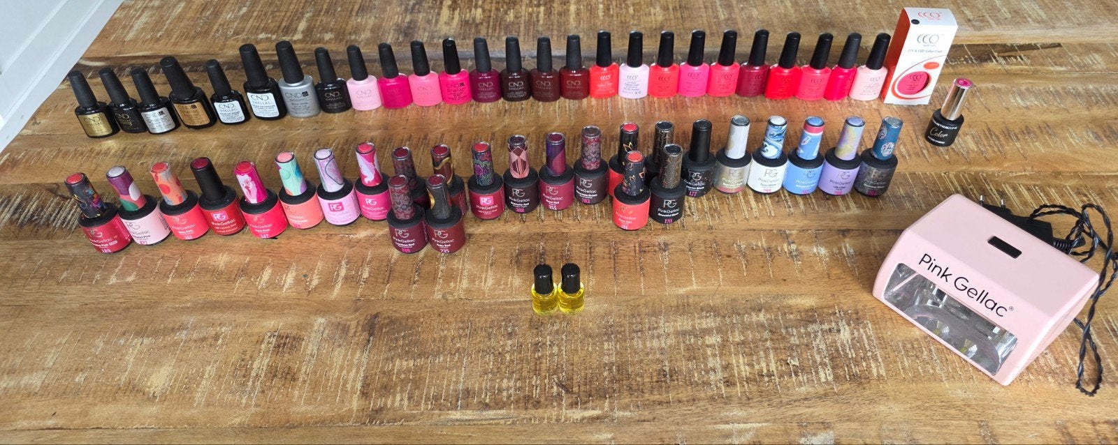 Complete Pink Gellac / CND set + LED lamp – circa 50 stuks, Ophalen, Zo goed als nieuw