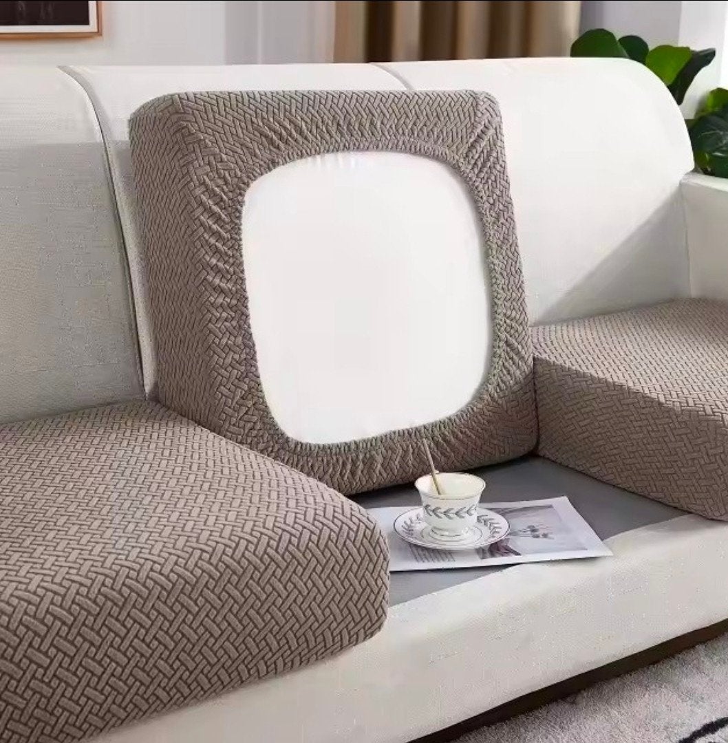 Elastische Armleuninghoezen en zitvlakhoes voor Bank - Beige, 75 tot 100 cm, Ophalen of Verzenden, Rechte bank, Minder dan 150 cm