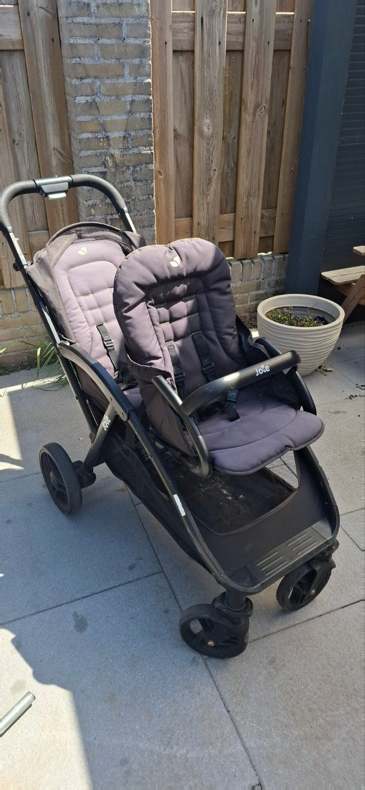 Tandem kinderbuggy, Ophalen, Gebruikt
