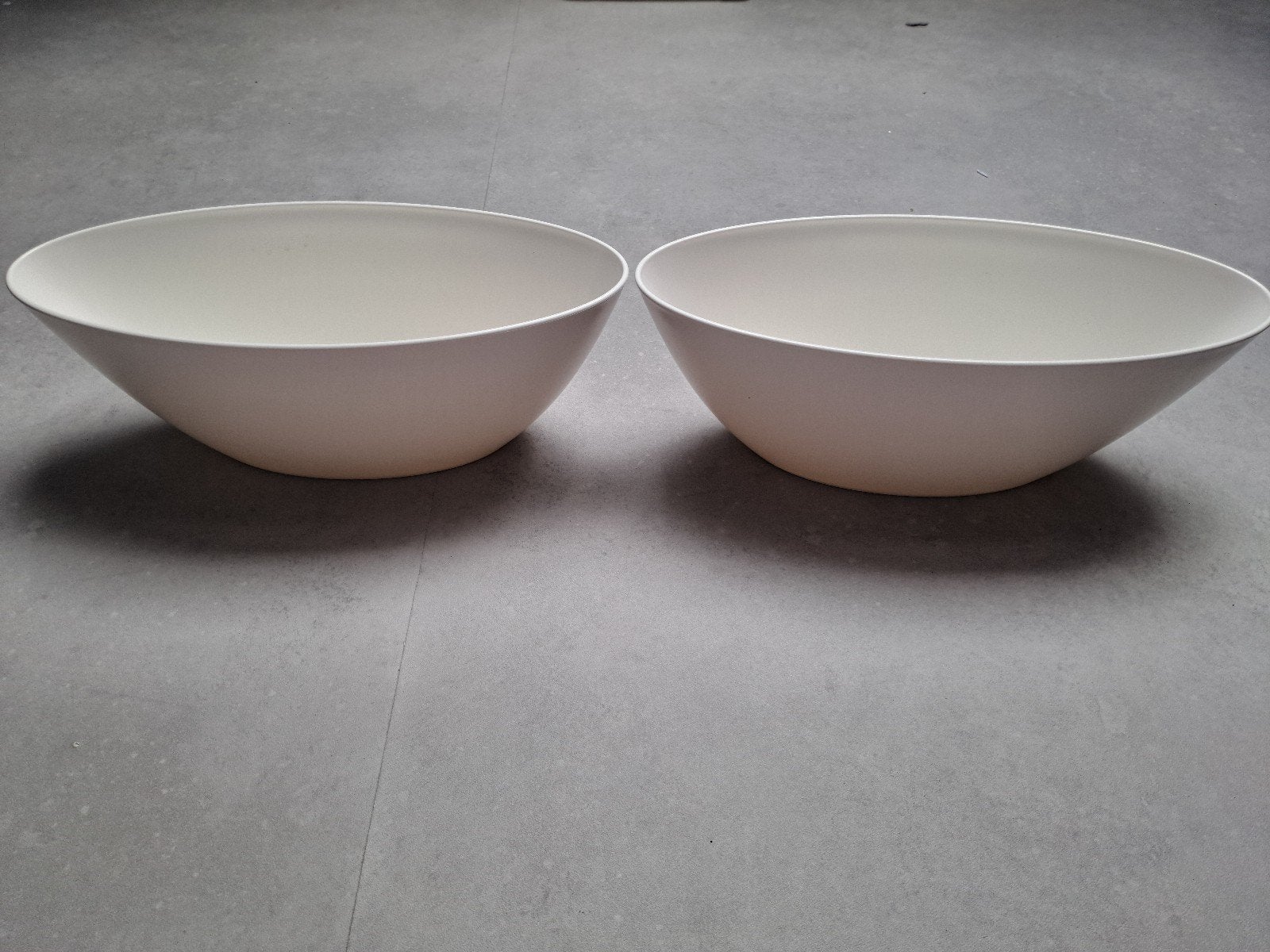 2x Ovale Witte Elho Bakken - Binnen en Buiten te gebruiken, Tuin en Terras, Kunststof, Gebruikt, Minder dan 30 cm, Minder dan 60 cm