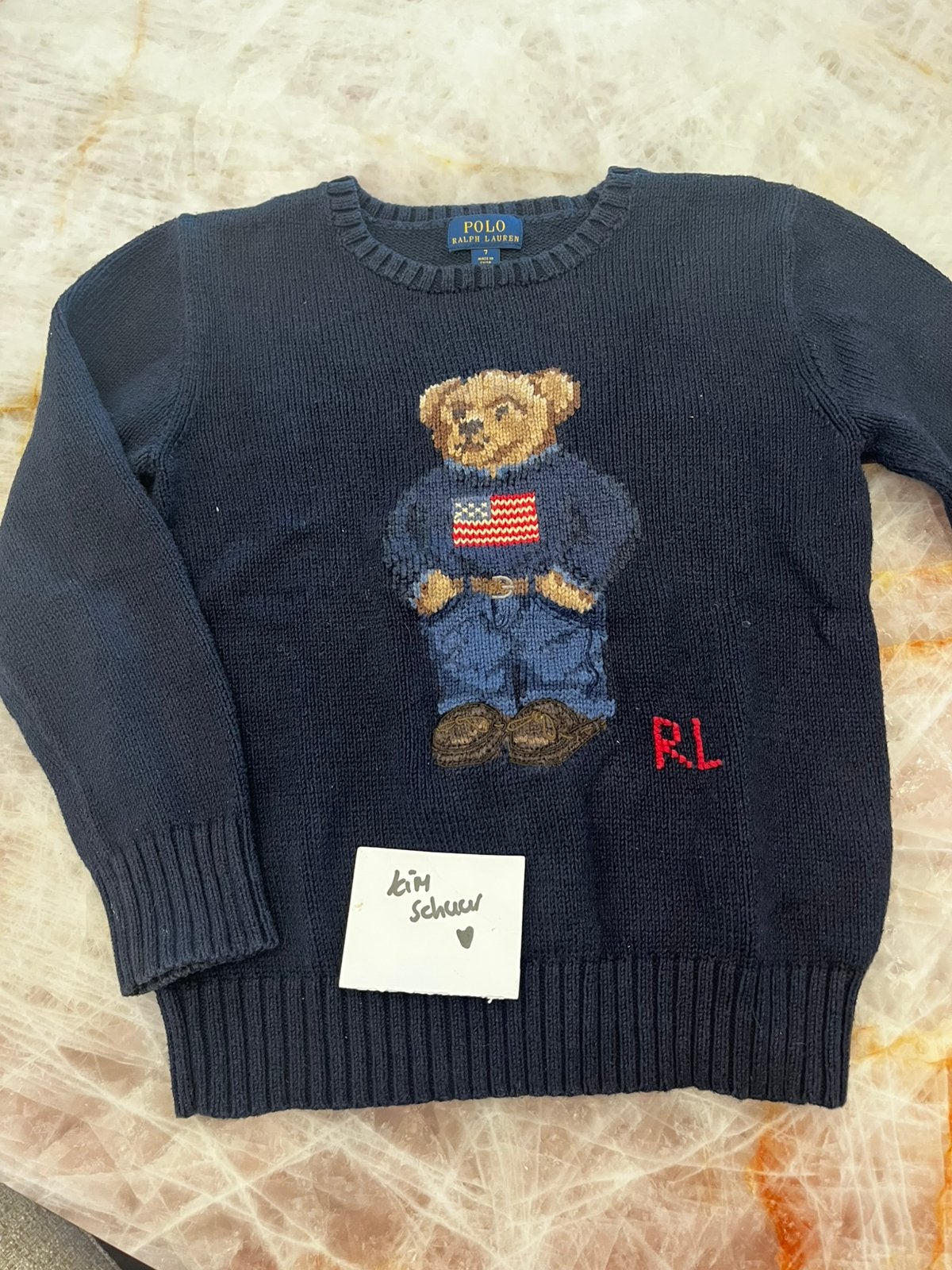 Ralph Lauren gebreide trui beer 7 jaar, Ophalen of Verzenden, Zo goed als nieuw, Jongen, Trui of Vest