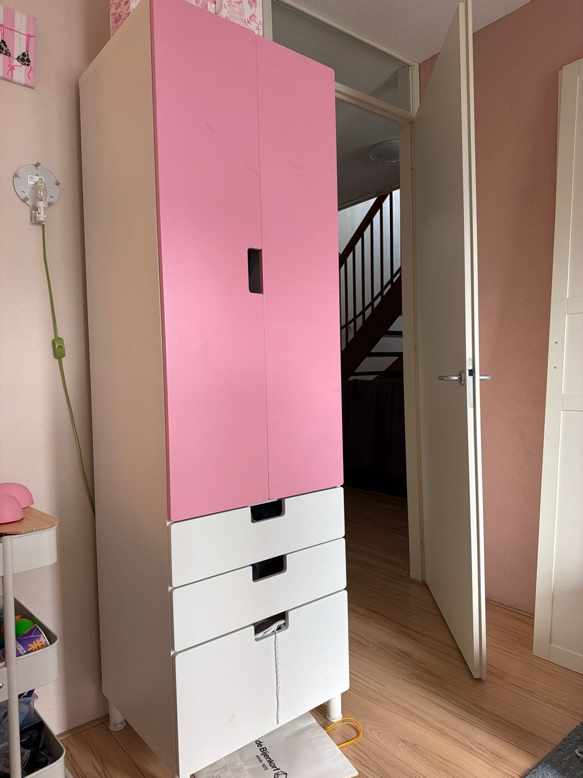 Kledingkast stuva roze, Ophalen, Gebruikt, 50 tot 100 cm, Met lade(s)