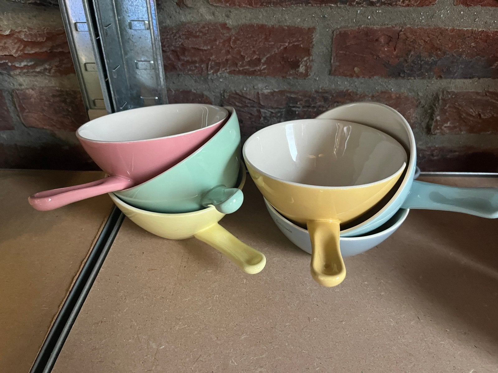 Pastel Regout 6 steel-kommetjes., Antiek en Kunst, Antiek | Servies los, Ophalen of Verzenden