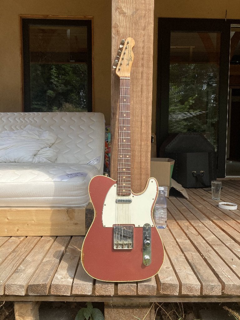RebelRelic Telecaster - Vintage Rode Solid Body Gitaar, Ophalen of Verzenden, Zo goed als nieuw, Solid body, Overige merken