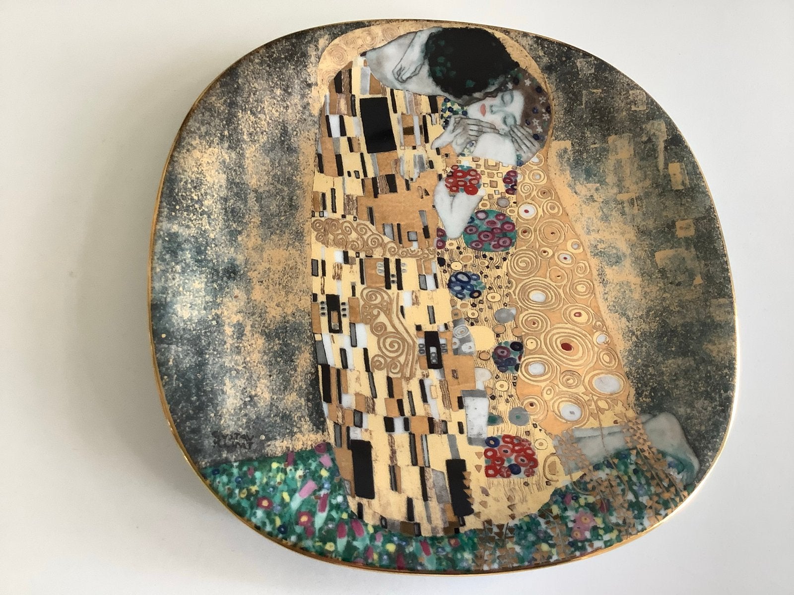 Gustav Klimt 'De Kus' Porseleinen Sierbord - Limited Edition, Antiek en Kunst, Ophalen of Verzenden