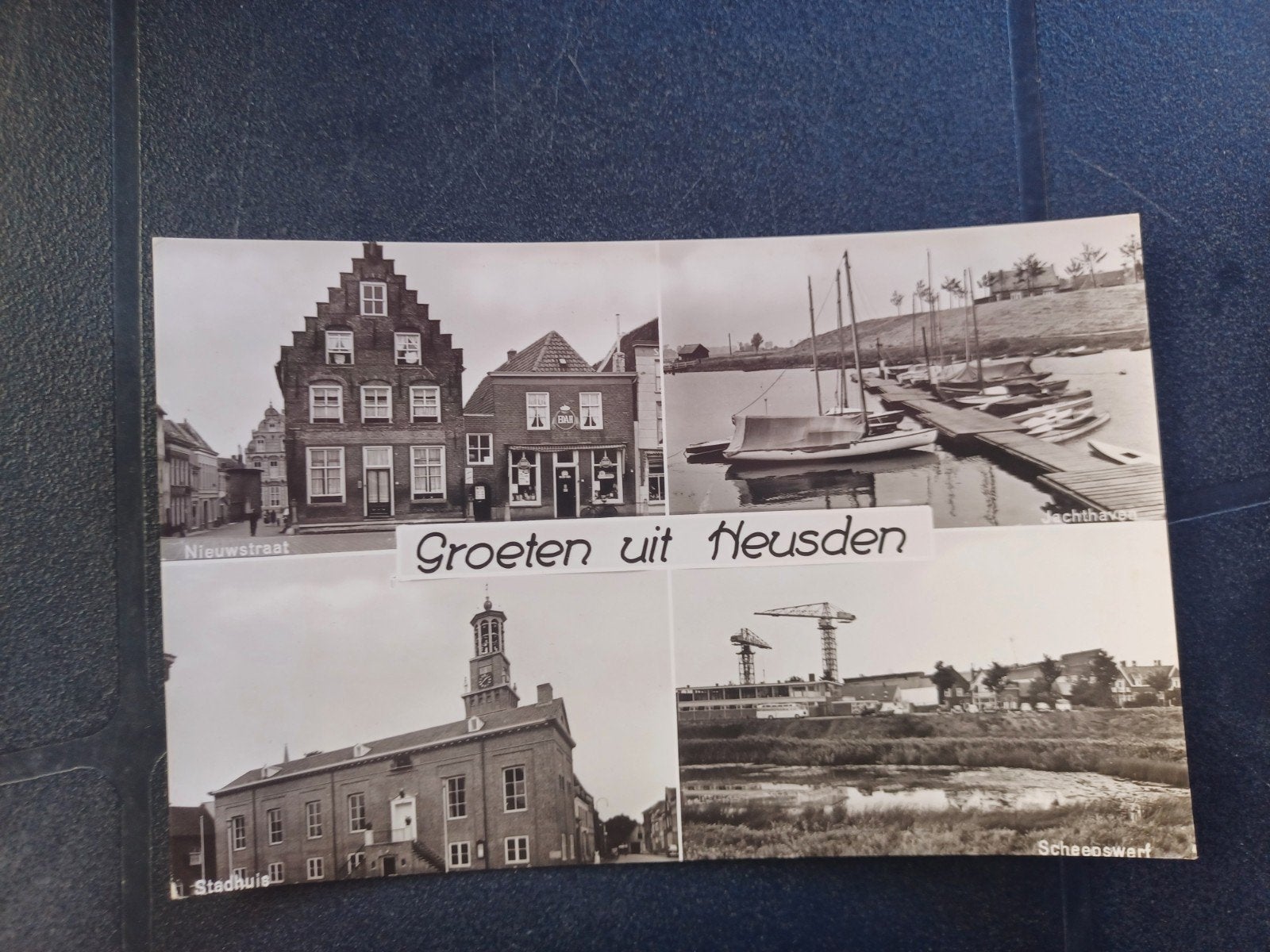 Groeten uit Heusden met o.a. haven scheepswerf, Verzamelen, Ansichtkaarten | Nederland, Ophalen of Verzenden, 1960 tot 1980, Gelopen