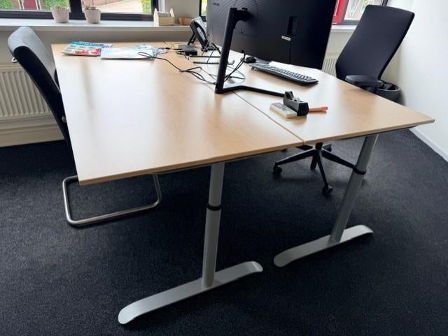 Nette bureau's, 3 stuks (160x80x75cm), Ophalen, 160 cm, Gebruikt, Spaanplaat of MDF