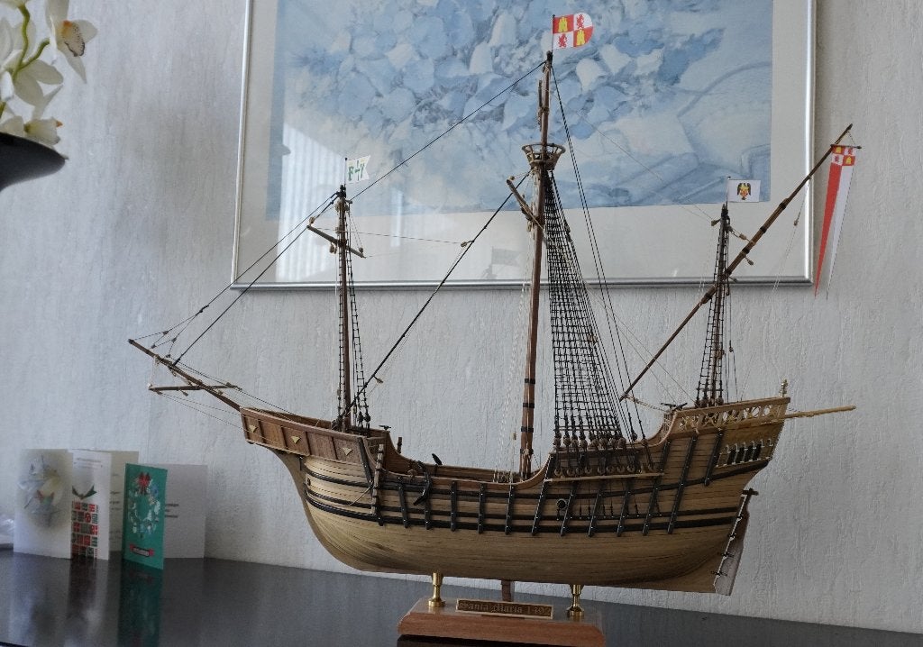 Prachtige houten modelboot Santa Maria, Ophalen, Nieuw, 1:50 tot 1:200, Overige merken