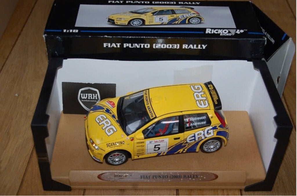1:18 Fiat Punto Rally #5 Ricko in doos WRH, Verzenden, Zo goed als nieuw, Auto, Overige merken