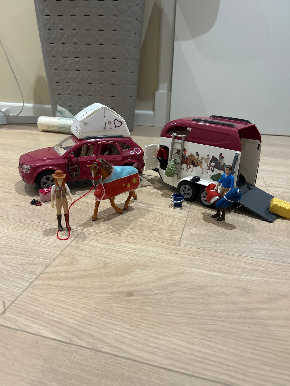 Schleich Horse Club Auto met paardentrailer, Ophalen of Verzenden, Gebruikt